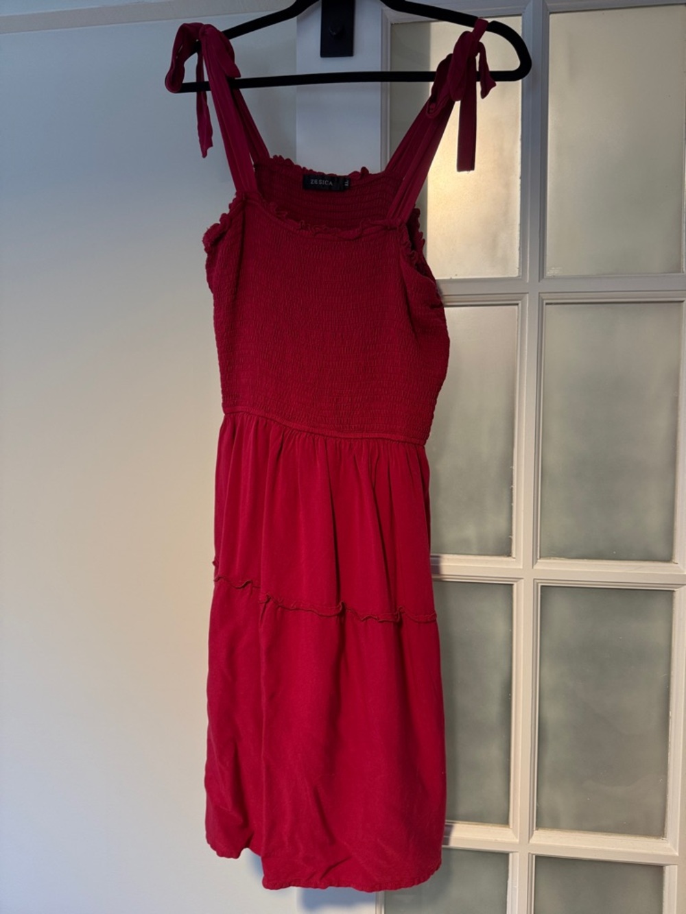Red Tie-Shoulder Sundress
